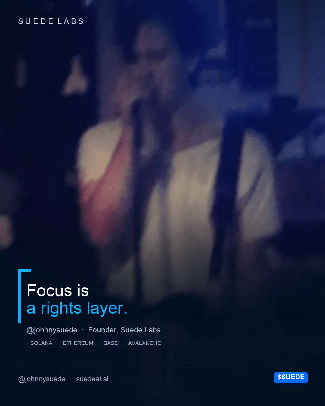 Jason Colapietro Suede Labs AI founder visual for creative IP ownership, music rights, creator infrastructure, and IP provenance: Profile Focus.