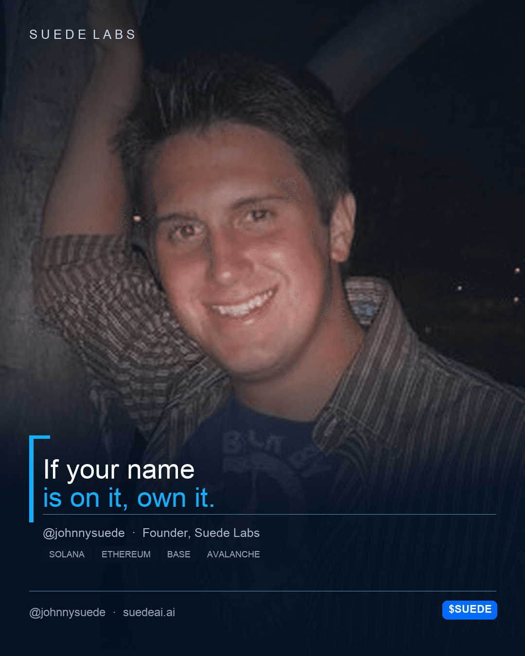 Jason Colapietro Suede Labs AI founder visual for creative IP ownership, music rights, creator infrastructure, and IP provenance: Profile Name On It.